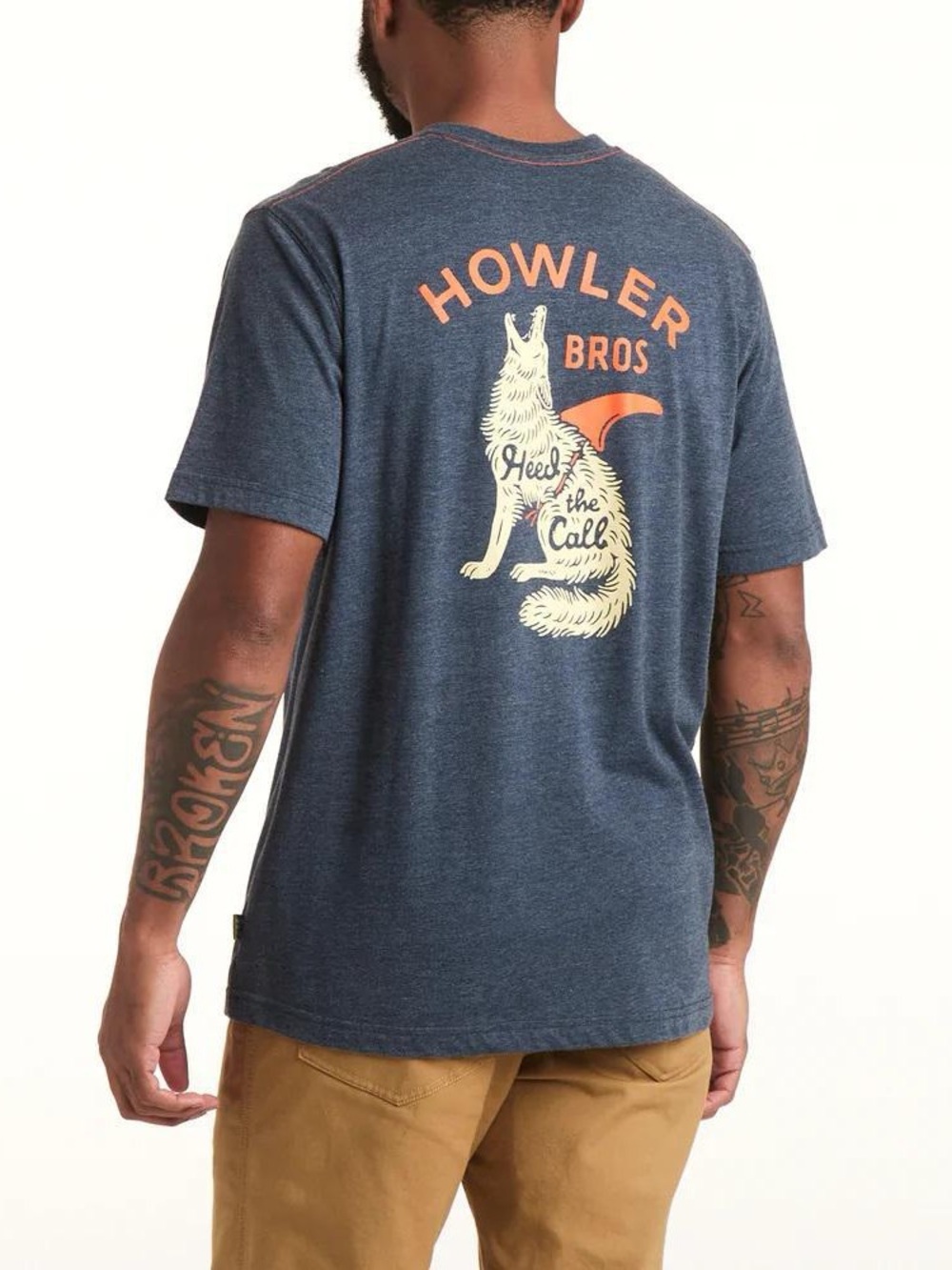 Howler Brothers Select Pocket Coyote Graphic Tee | Navy Heather | XXL